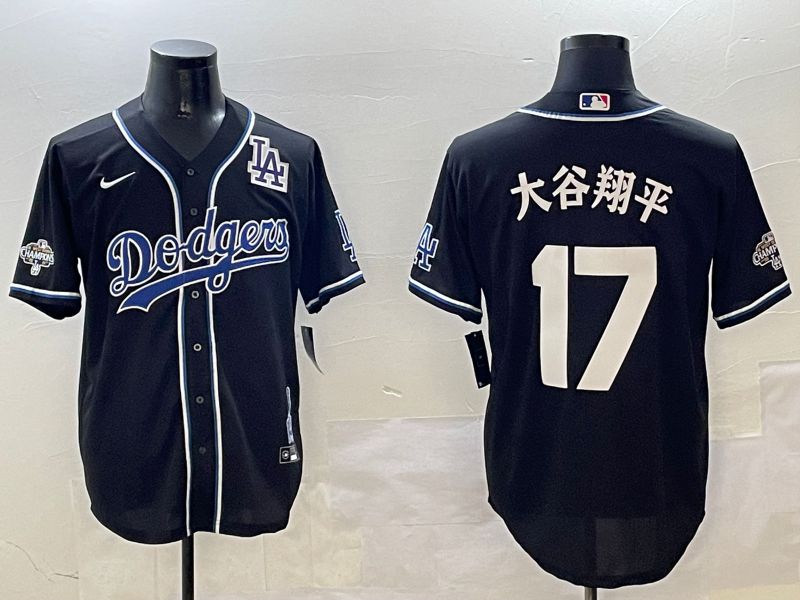 Men Los Angeles Dodgers #17 Ohtani Black Fashion Game 2025 Nike MLB Jersey style 30614